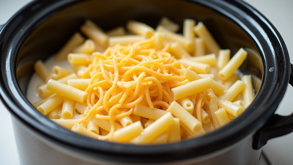 Crock Pot Mac and Cheese – Set It and Forget It - Step 2: Layer Ingredients
