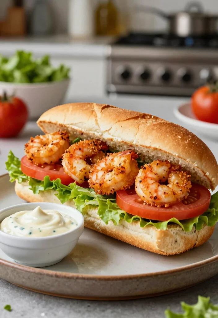 10 Dinner Sandwich Recipes for Quick Satisfying Meals - 9. Shrimp Po' Boy Sandwich