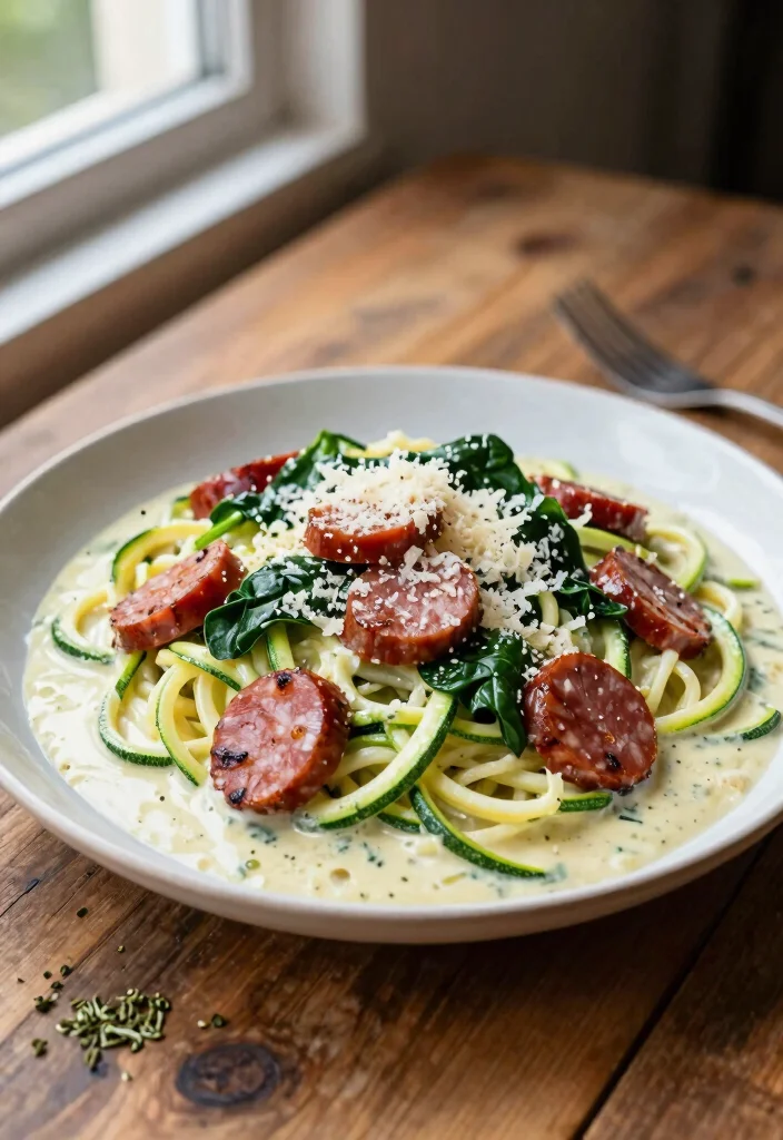10 Italian Sausage Keto Recipes for Easy Flavor-Packed Dinners - 1. Creamy Italian Sausage Zucchini Noodles