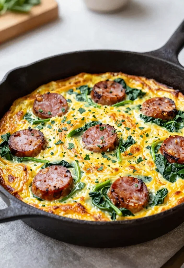 10 Italian Sausage Keto Recipes for Easy Flavor-Packed Dinners - 4. Italian Sausage and Spinach Frittata