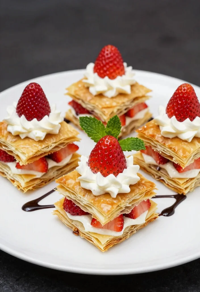 10 Phyllo Dough Dessert Recipes for Light Crispy Sweet Layers - 10. Strawberry Shortcake Phyllo Stack