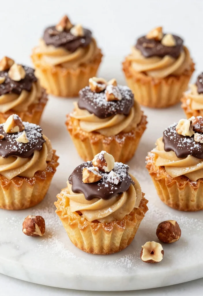 10 Phyllo Dough Dessert Recipes for Light Crispy Sweet Layers - 2. Chocolate Hazelnut Phyllo Cups