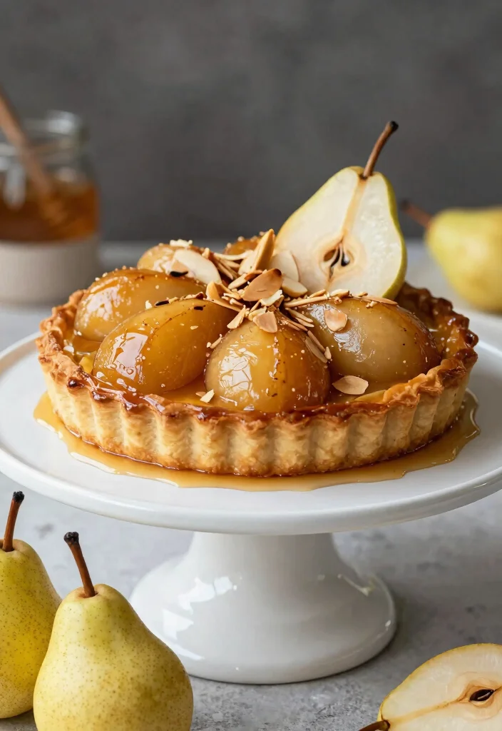 10 Phyllo Dough Dessert Recipes for Light Crispy Sweet Layers - 6. Caramelized Pear and Almond Phyllo Tart
