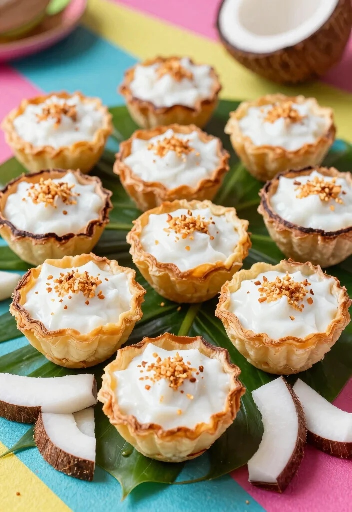 10 Phyllo Dough Dessert Recipes for Light Crispy Sweet Layers - 7. Coconut Cream Phyllo Cups