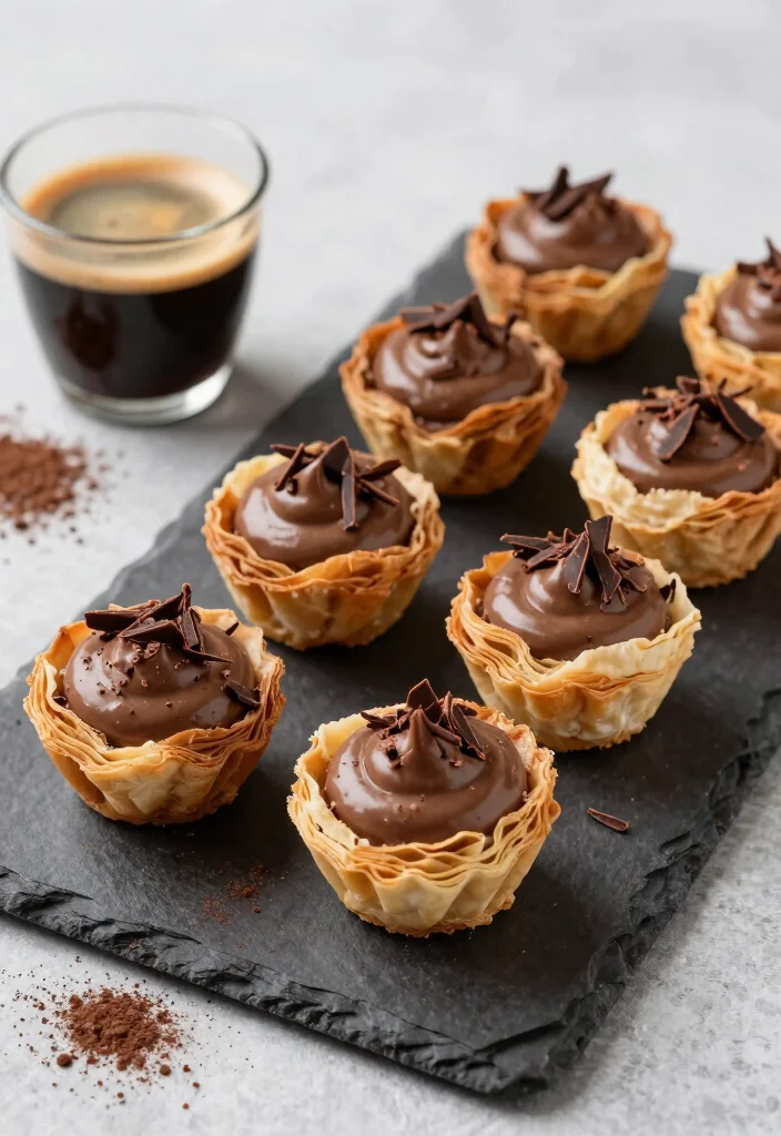 10 Phyllo Dough Dessert Recipes for Light Crispy Sweet Layers - 8. Mocha Phyllo Nests