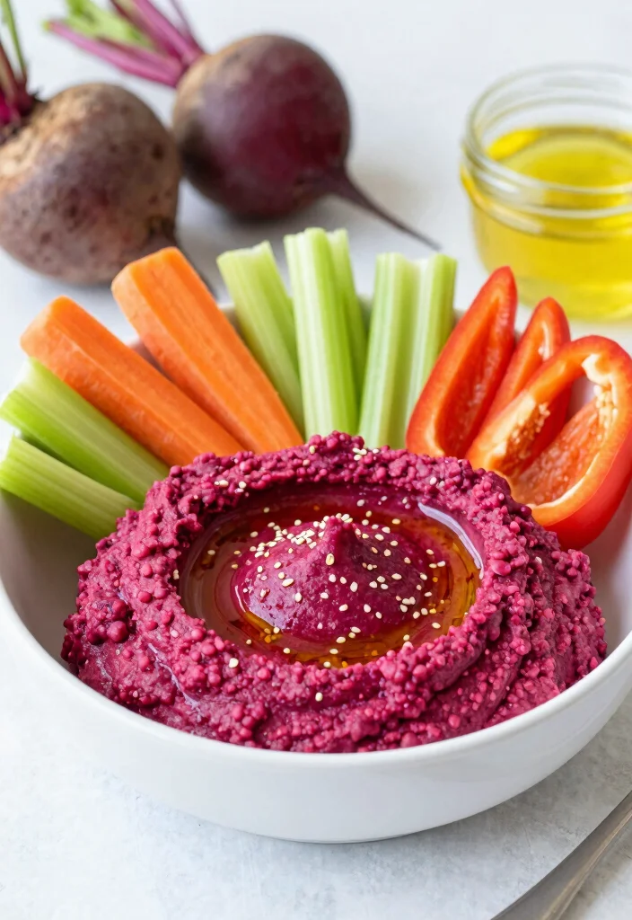 10 Vegan Beet Recipes for Bright Nutritious Plant-Based Meals - 3. Beetroot Hummus