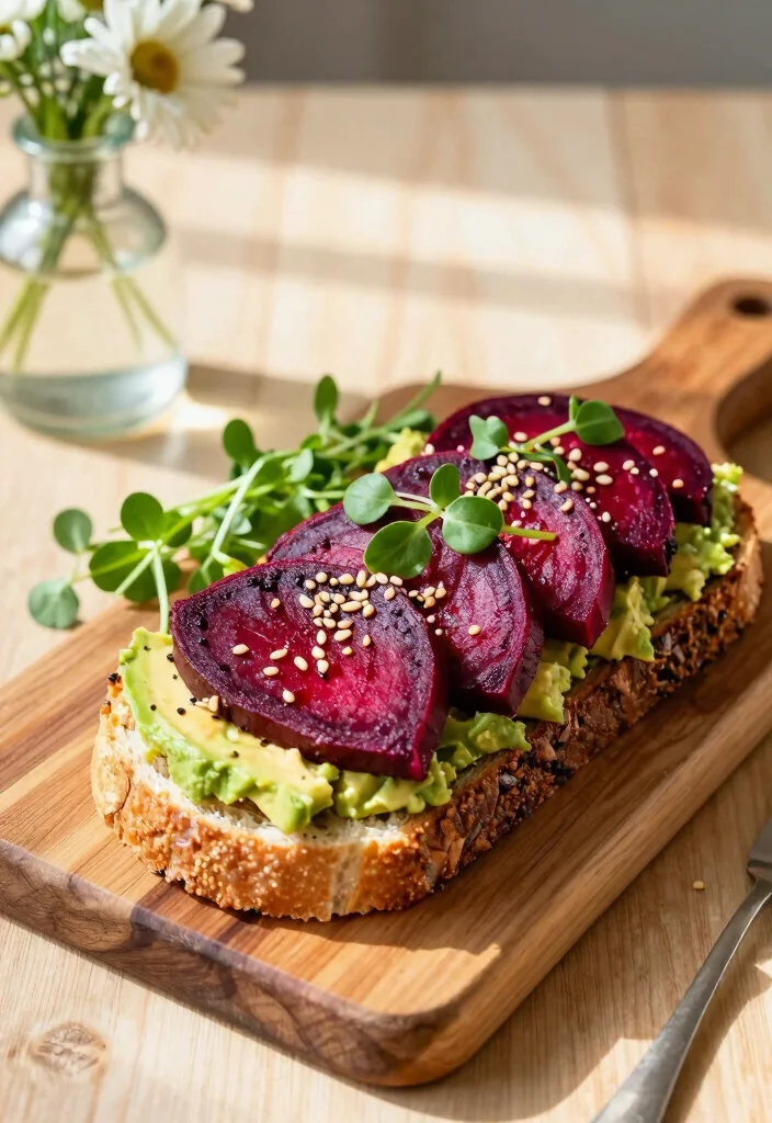 10 Vegan Beet Recipes for Bright Nutritious Plant-Based Meals - 4. Beet and Avocado Toast