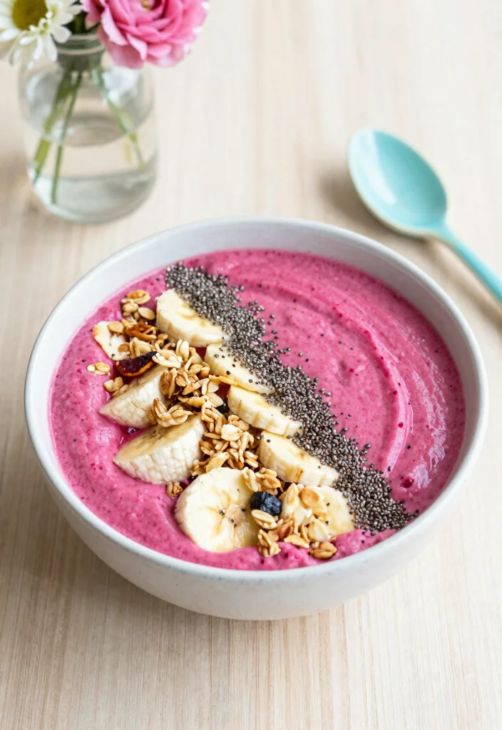 10 Vegan Beet Recipes for Bright Nutritious Plant-Based Meals - 5. Beetroot Smoothie Bowl