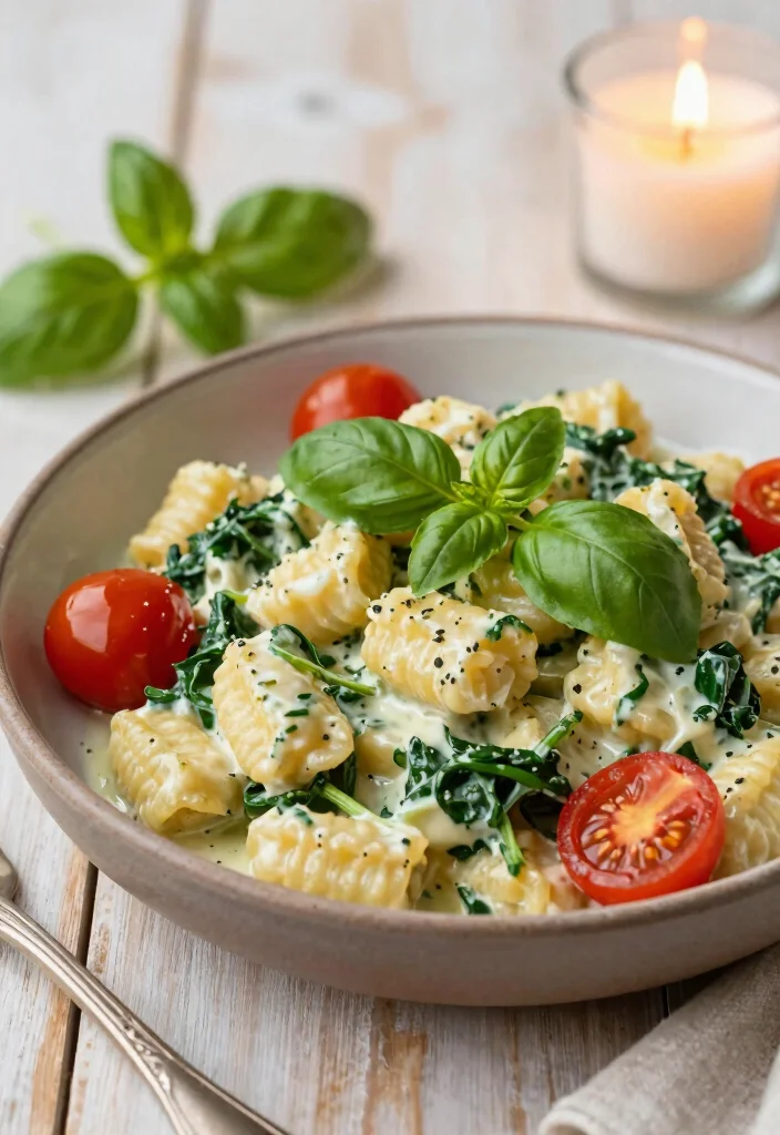 10 Vegan Gnocchi Recipes for Cozy Simple Weeknight Plates - 1. Creamy Spinach and Tomato Gnocchi