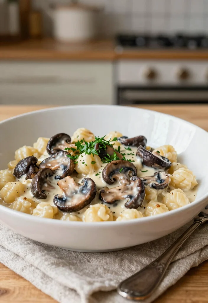 10 Vegan Gnocchi Recipes for Cozy Simple Weeknight Plates - 5. Mushroom Stroganoff Gnocchi