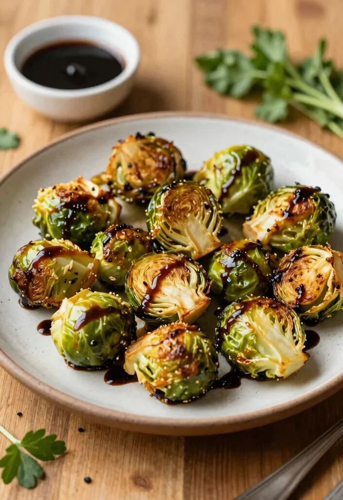 10 Vegan Keto Recipes for Simple Low-Carb Plant Meals - 9. Roasted Brussels Sprouts with Balsamic Glaze