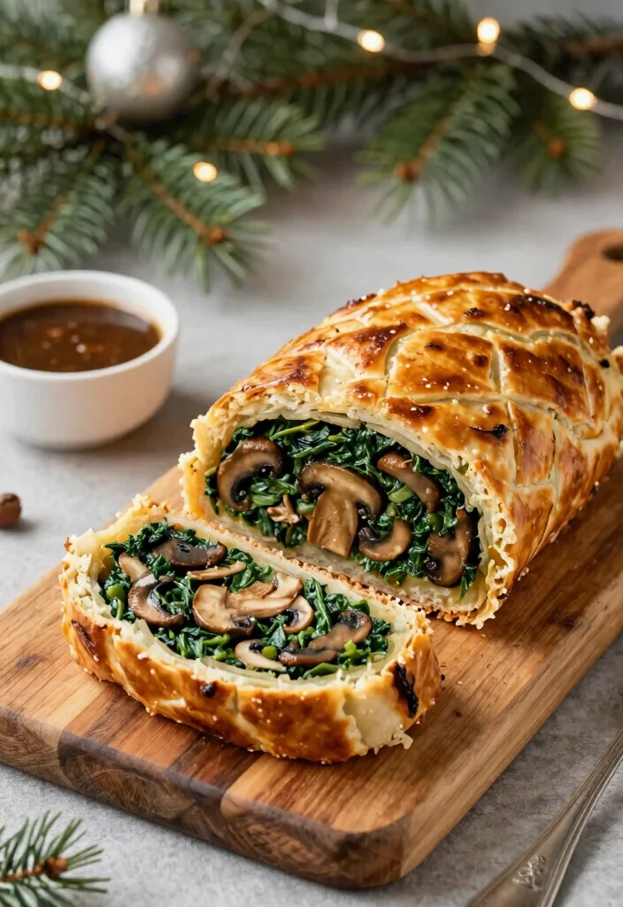 12 Christmas Dinner Recipes for Festive Cozy Holiday Meals - 4. Herb-Crusted Vegetarian Wellington