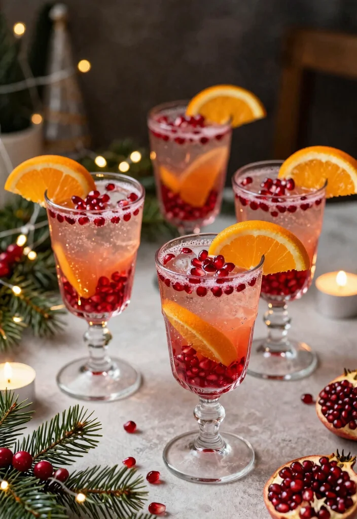 12 Christmas Dinner Recipes for Festive Cozy Holiday Meals - 6. Pomegranate and Citrus Sparkling Mocktail