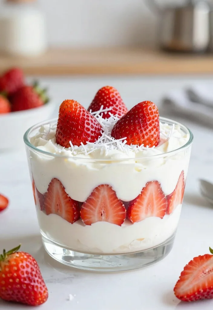 12 Coconut Dessert Recipes for Easy Tropical Sweet Ideas - 9. Coconut Strawberry Delight