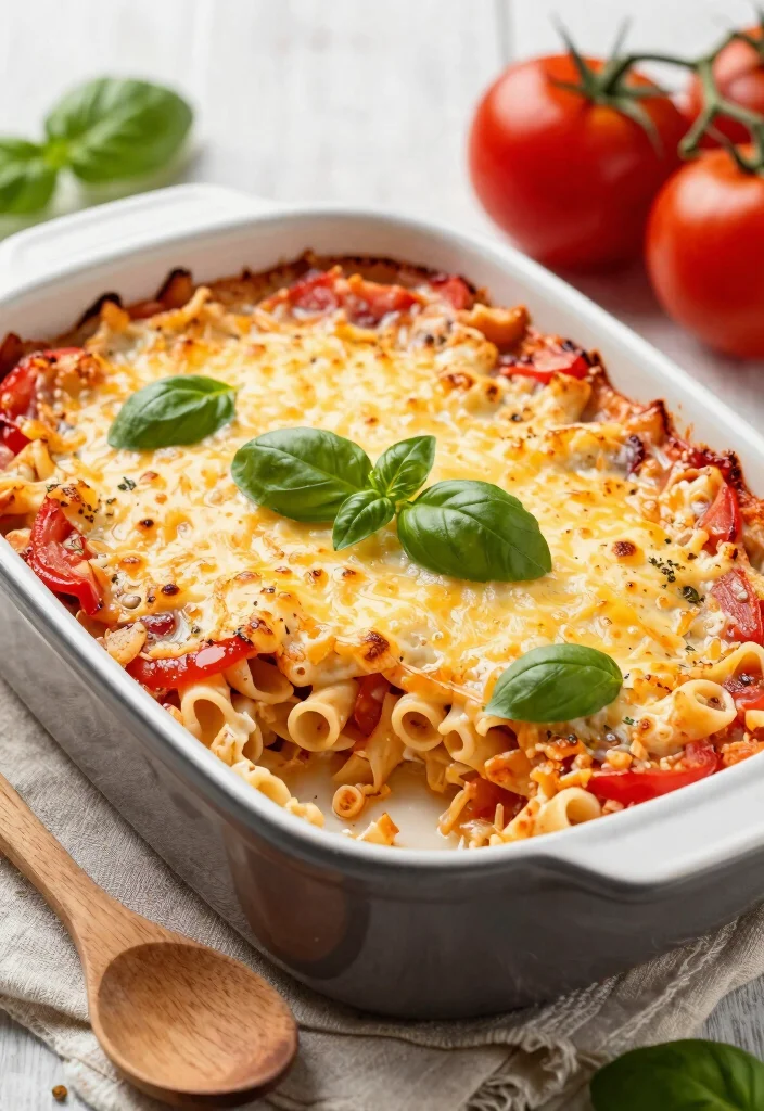 12 Easy Dinner Casserole Recipes for Quick Comforting Meals - 10. Creamy Tomato and Basil Pasta Bake