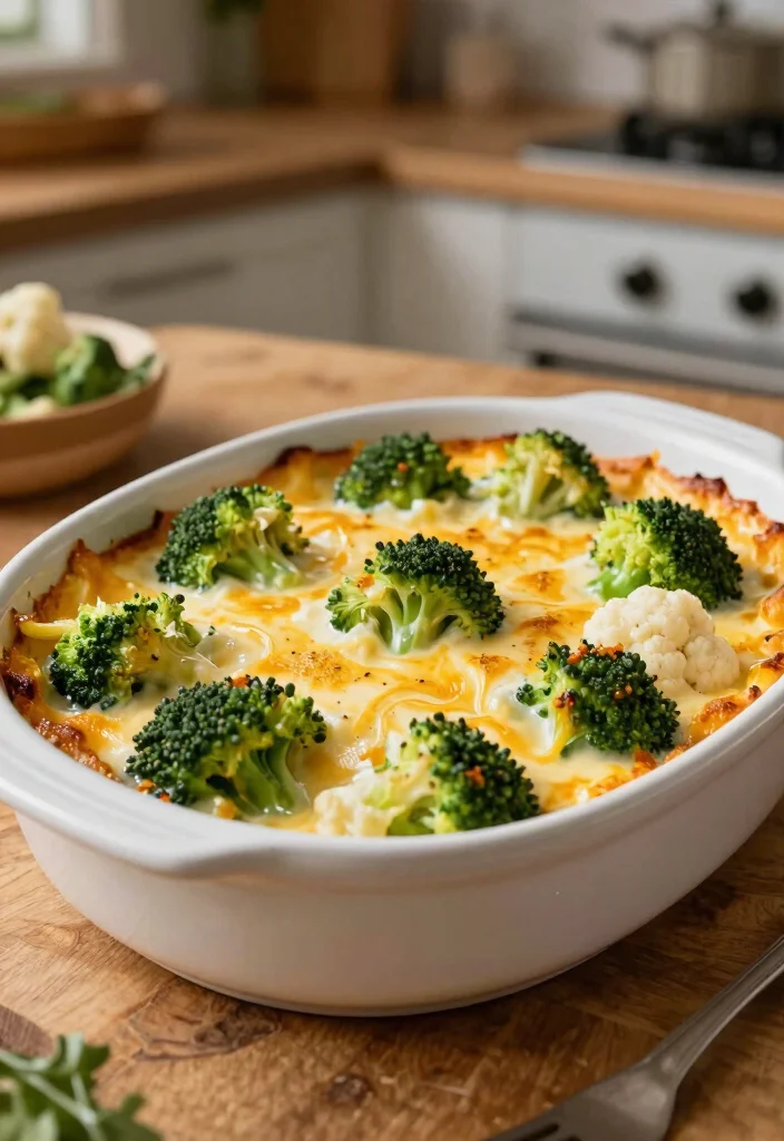 12 Easy Dinner Casserole Recipes for Quick Comforting Meals - 4. Broccoli and Cauliflower Cheese Bake
