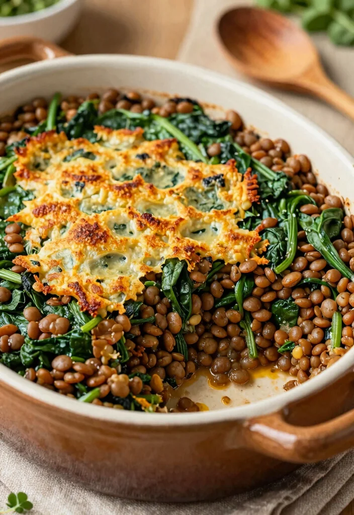 12 Easy Dinner Casserole Recipes for Quick Comforting Meals - 6. Lentil and Spinach Casserole