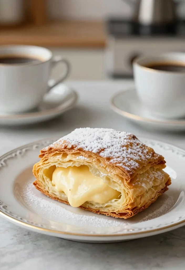 12 Greek Dessert Recipes with Easy Classic Sweet Flavors - 10. Sfoliata – Flaky Pastry with Cream