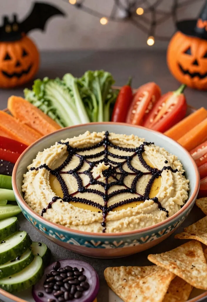 12 Halloween Dessert Recipes for Fun Easy Spooky Sweet Treats - 10. Spider Web Hummus