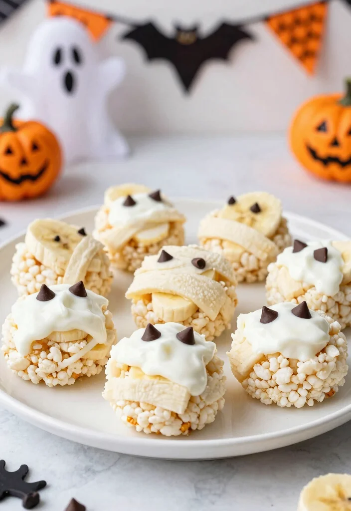 12 Halloween Dessert Recipes for Fun Easy Spooky Sweet Treats - 4. Mummy Rice Cakes