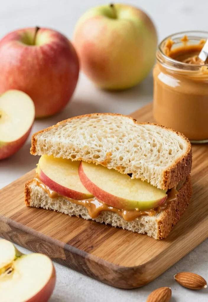 12 Healthy Lunch Recipes for Easy Balanced Midday Meals - 12. Apple & Almond Butter Sandwich