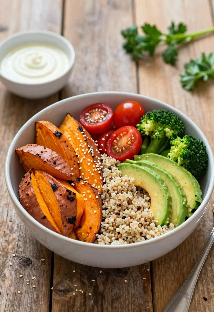 12 Healthy Lunch Recipes for Easy Balanced Midday Meals - 3. Sweet Potato Buddha Bowl