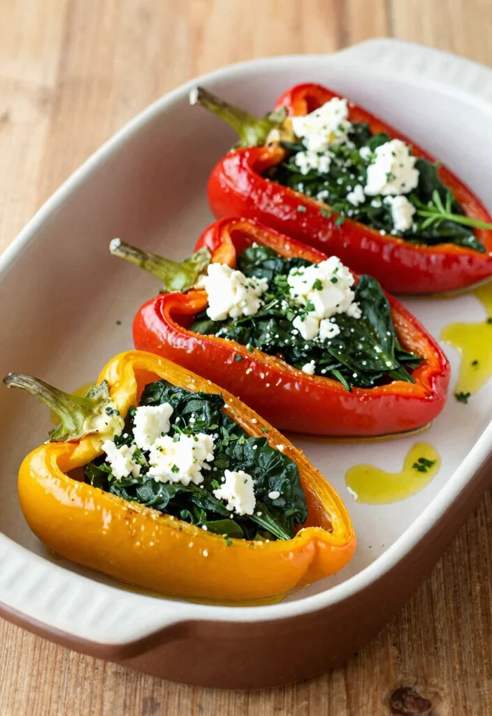 12 Healthy Lunch Recipes for Easy Balanced Midday Meals - 8. Spinach & Feta Stuffed Peppers