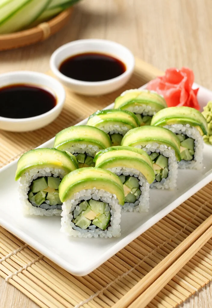 12 Healthy Lunch Recipes for Easy Balanced Midday Meals - 9. Cucumber & Avocado Sushi Rolls