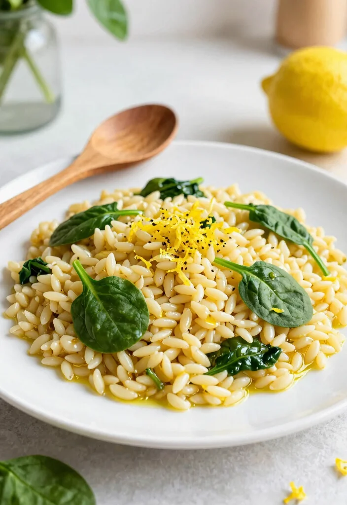 12 Healthy Orzo Recipes for Light Flavor-Packed Meals - 2. Lemon Garlic Orzo with Spinach