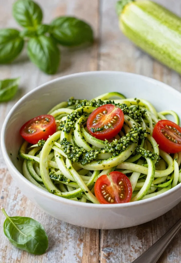 12 High-Fiber Dinner Recipes for Easy Gut-Friendly Meals - 9. Zucchini Noodles with Pesto