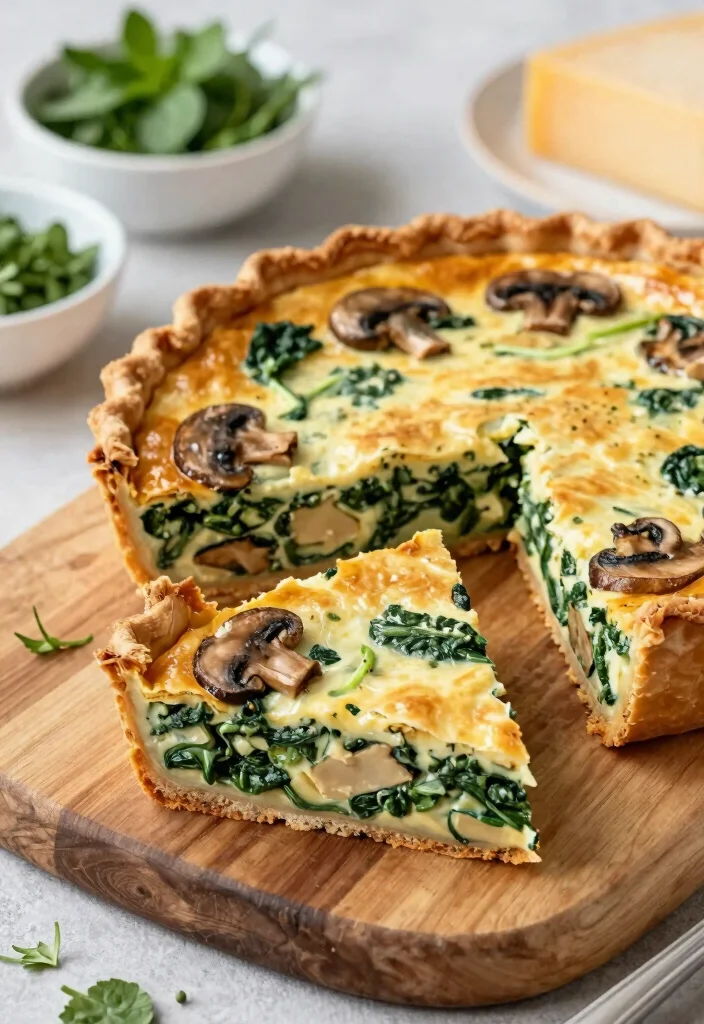 12 Keto Mushroom Recipes for Simple Savory Low-Carb Meals - 7. Creamy Mushroom and Spinach Quiche