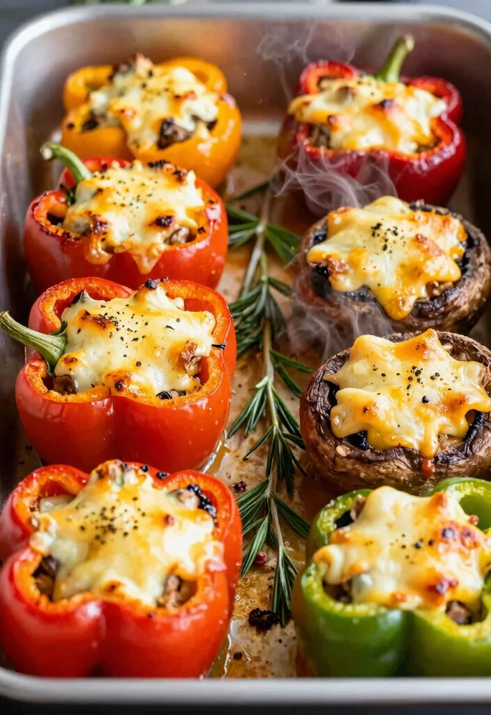 12 Keto Mushroom Recipes for Simple Savory Low-Carb Meals - 9. Mushroom and Cheese Stuffed Bell Peppers