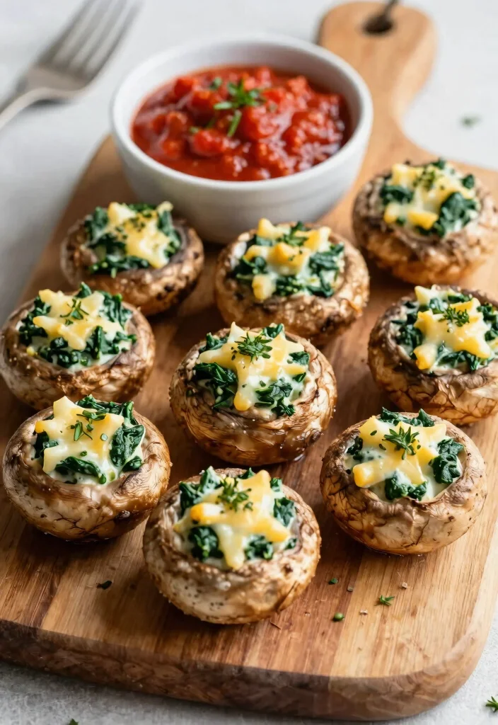 12 Keto Side Dish Recipes for Easy Low-Carb Meal Pairings - 3. Spinach and Cheese Stuffed Mushrooms