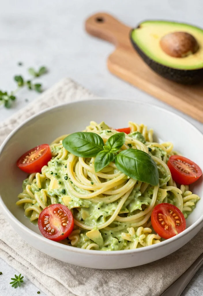 12 Low-Calorie Vegan Recipes for Light Fresh Everyday Meals - 3. Creamy Avocado Pasta