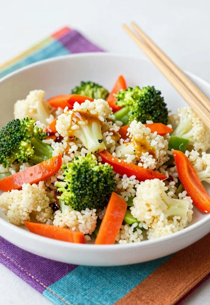 12 Low-Calorie Vegan Recipes for Light Fresh Everyday Meals - 6. Cauliflower Rice Stir-Fry