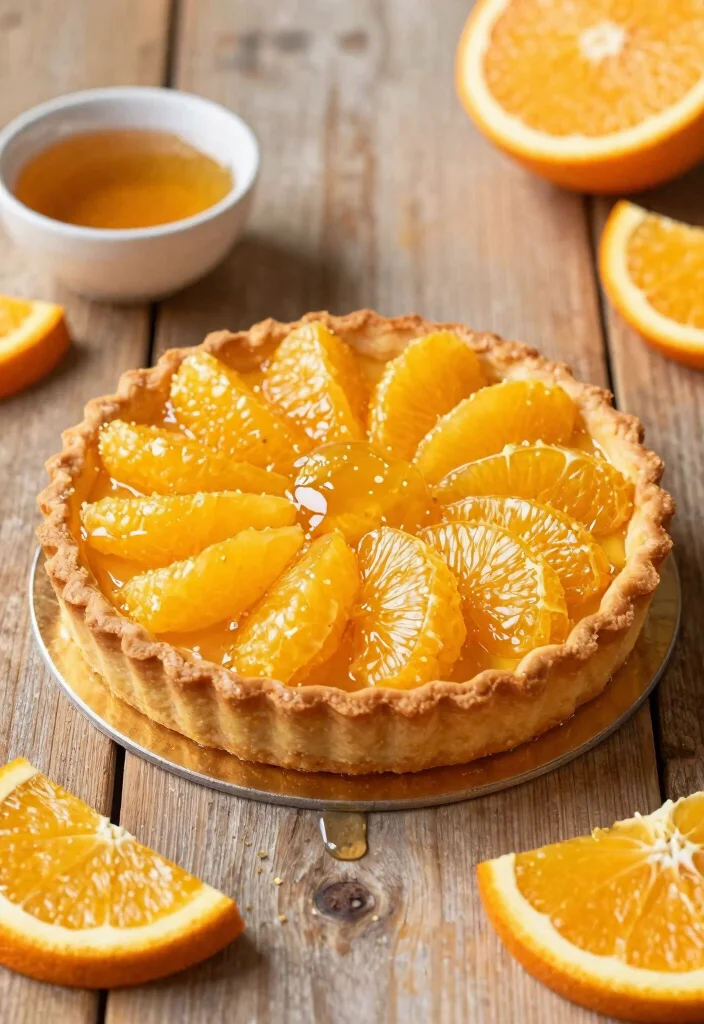 12 Orange Dessert Recipes for Bright Fresh Citrus-Forward Sweets - 7. Orange Maple Glazed Tart