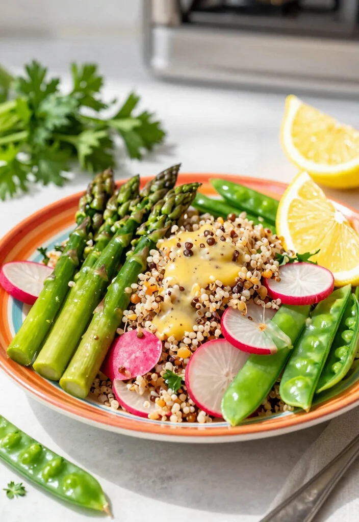 12 Spring Dinner Recipes with Fresh Light Seasonal Flavor - 2. Spring Vegetable Quinoa Salad