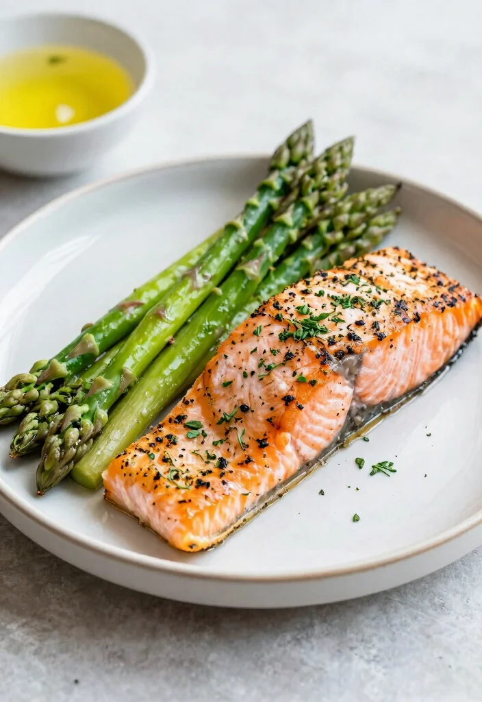 12 Spring Dinner Recipes with Fresh Light Seasonal Flavor - 4. Herb-Crusted Salmon with Asparagus