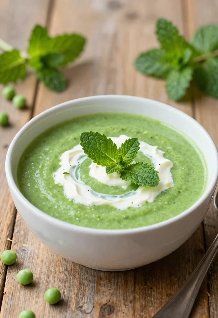 12 Spring Dinner Recipes with Fresh Light Seasonal Flavor - 6. Minted Pea Soup with Crème Fraîche
