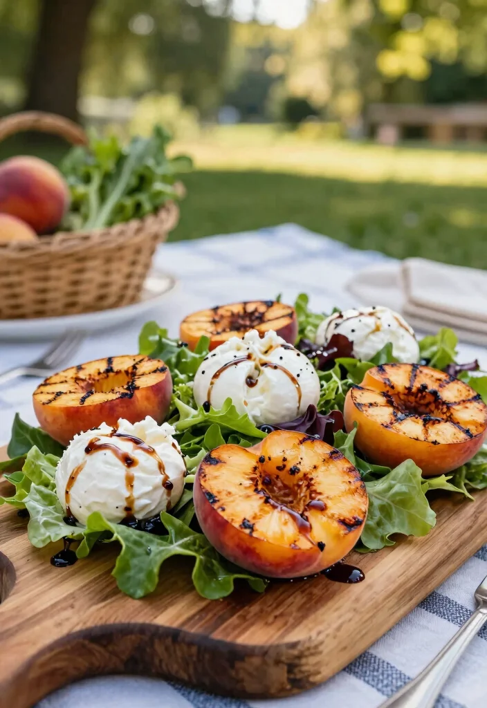 12 Summer Dinner Recipes for Light Fresh Seasonal Cooking - 7. Grilled Peach and Burrata Salad