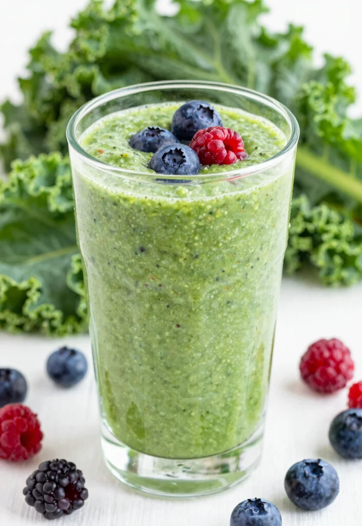 12 Vegan Kale Recipes for Fresh Nutrient-Rich Meals - 12. Kale and Berry Smoothie