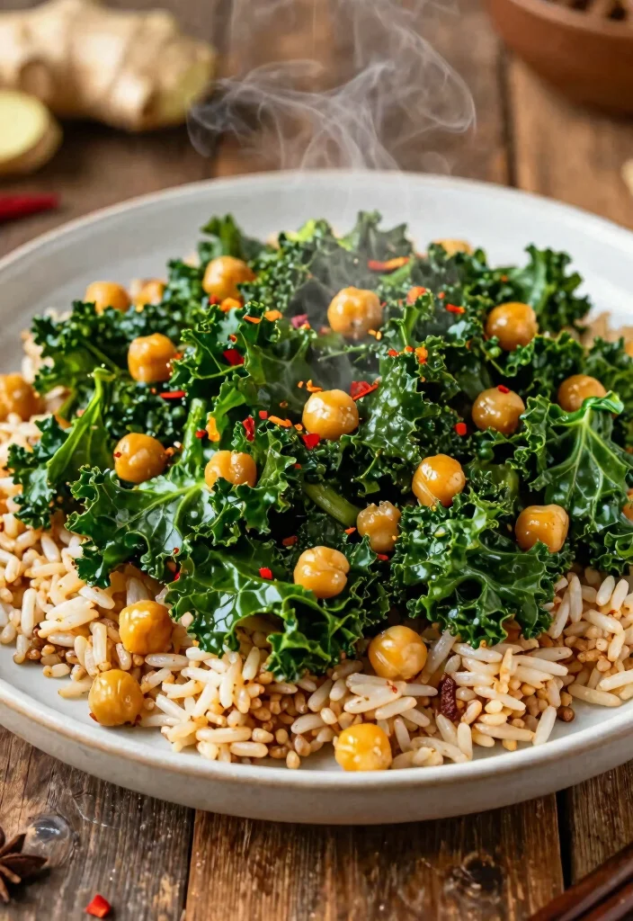 12 Vegan Kale Recipes for Fresh Nutrient-Rich Meals - 4. Spicy Kale and Chickpea Stir-Fry