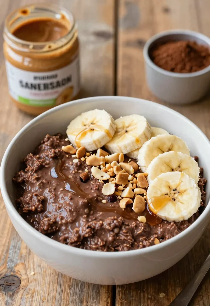 12 Vegan Oatmeal Recipes for Easy Healthy Breakfast Ideas - 2. Chocolate Peanut Butter Oatmeal