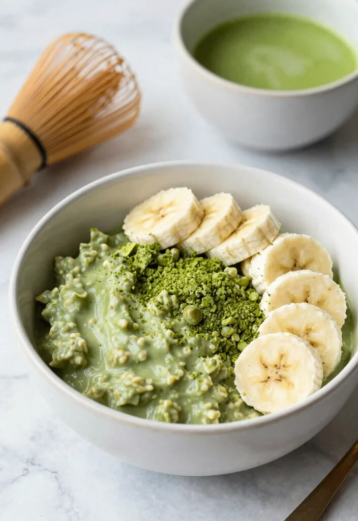 12 Vegan Oatmeal Recipes for Easy Healthy Breakfast Ideas - 8. Matcha Green Tea Oatmeal
