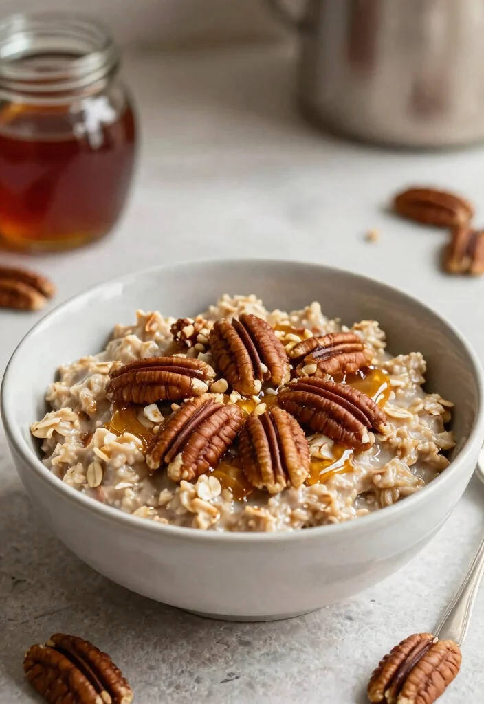 12 Vegan Oatmeal Recipes for Easy Healthy Breakfast Ideas - 9. Maple Pecan Oatmeal