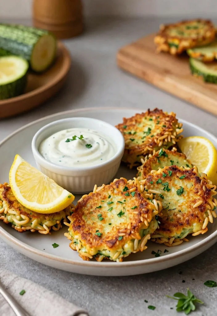 12 Vegan Orzo Recipes for Easy Fresh Plant-Based Meals - 11. Orzo and Zucchini Fritters
