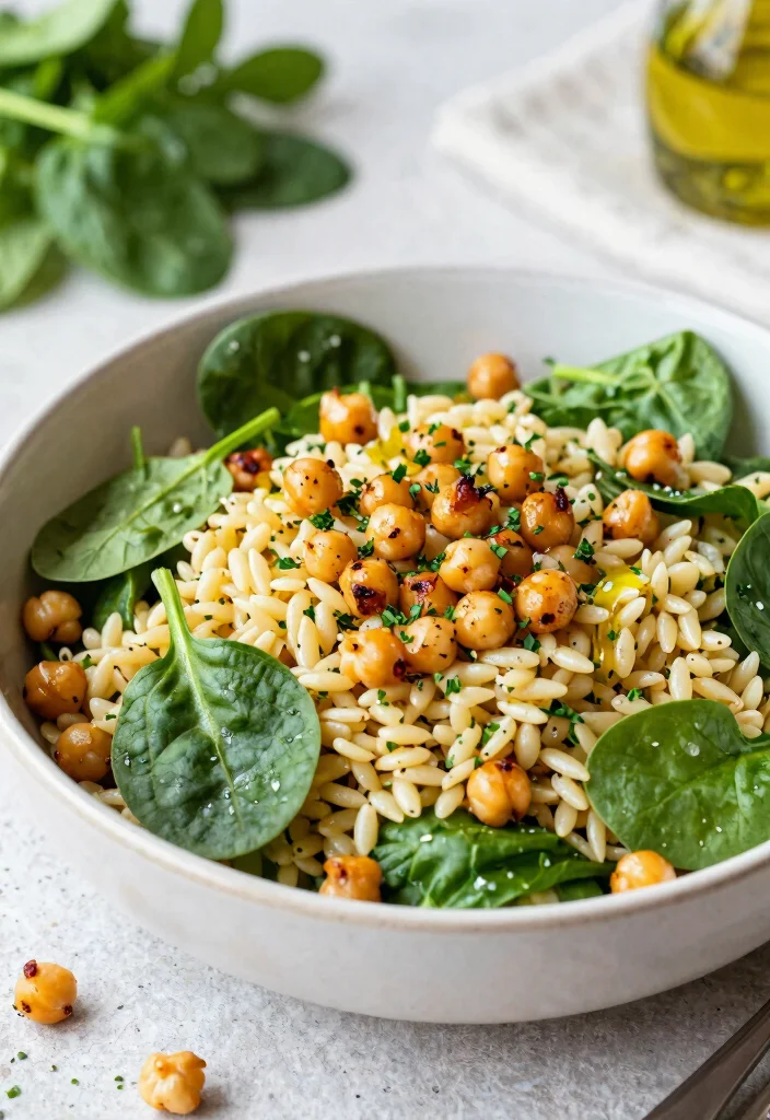 12 Vegan Orzo Recipes for Easy Fresh Plant-Based Meals - 12. Orzo Salad with Roasted Chickpeas
