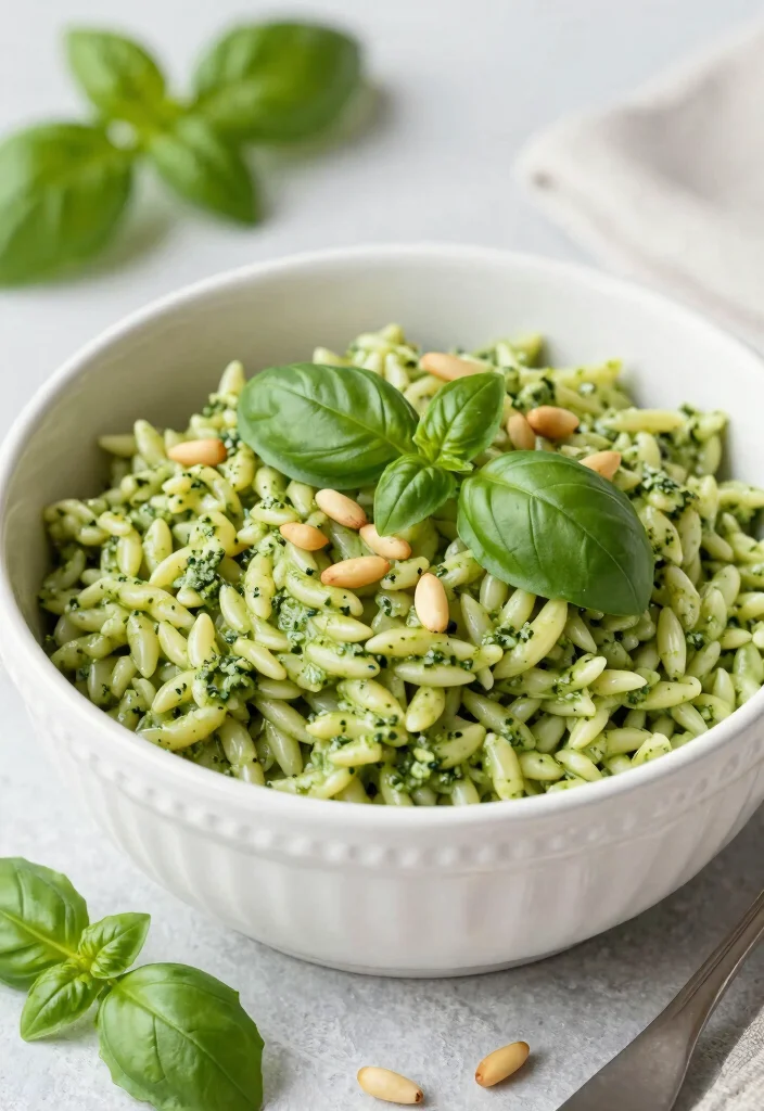 12 Vegan Orzo Recipes for Easy Fresh Plant-Based Meals - 4. Creamy Pesto Orzo