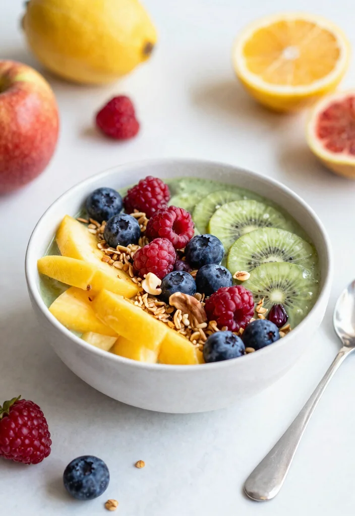 14 Clean Eating Recipes for Simple Fresh Healthy Meals - 14. Fresh Fruit Smoothie Bowl